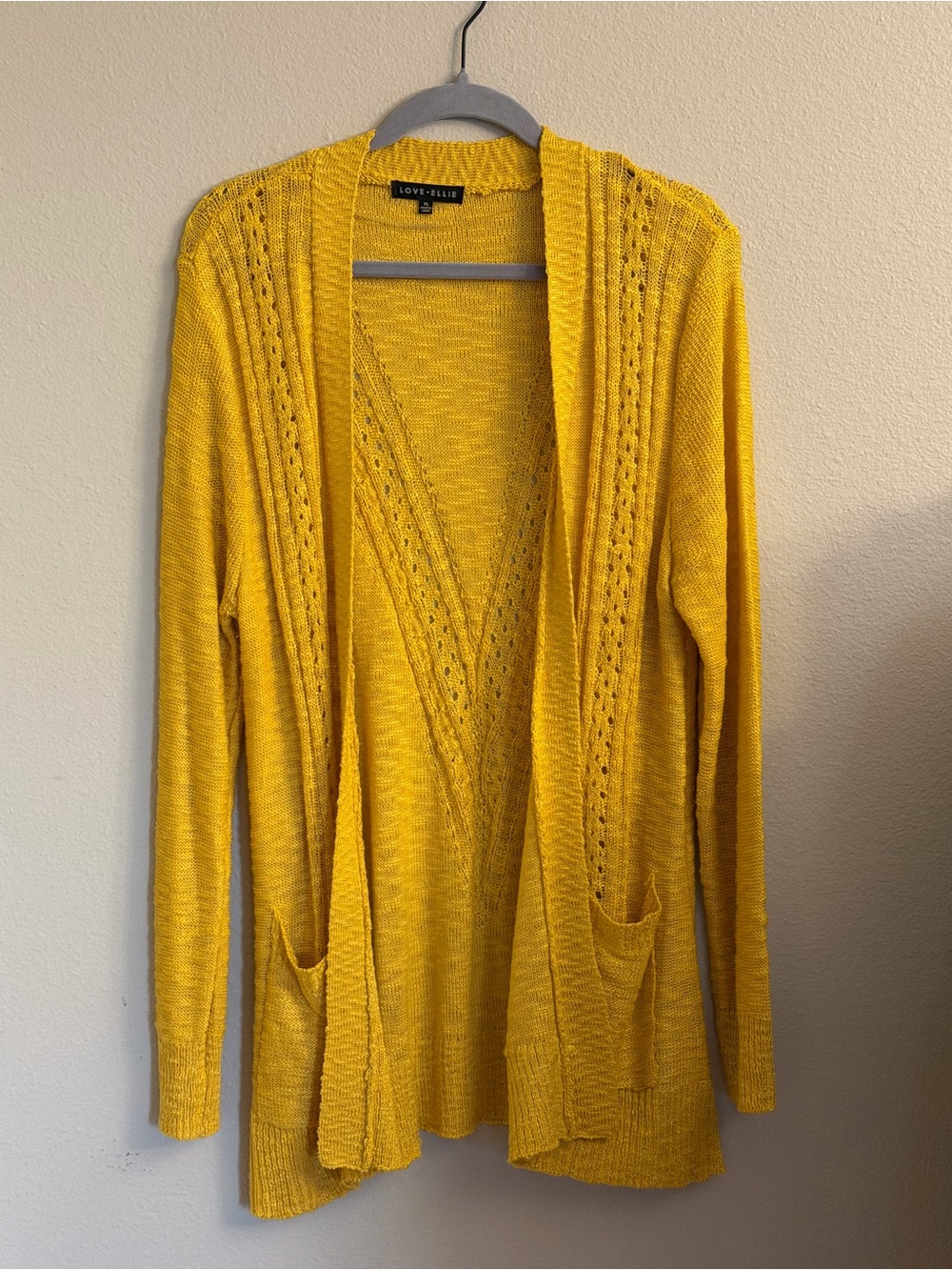 Love + Legend Mustard Yellow Open-Front Knit Cardigan
